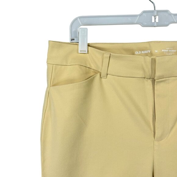 Old Navy Womens High-Rise Pixie Skinny Ankle Pants Size 14 Yellow Stretch Fabric - Picture 3 of 12